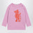T-shirt Softpaw Monster à manches longues en coton rose