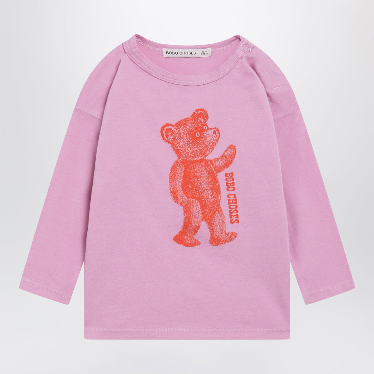 T-shirt a maniche lunghe Softpaw Monster rosa in cotone