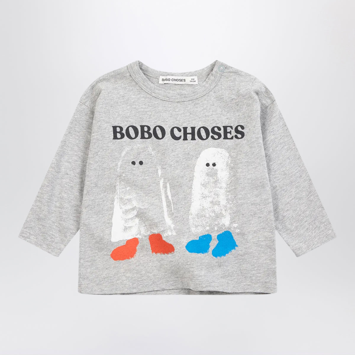 Maglietta Booty Ghosts grigia chiara in cotone
