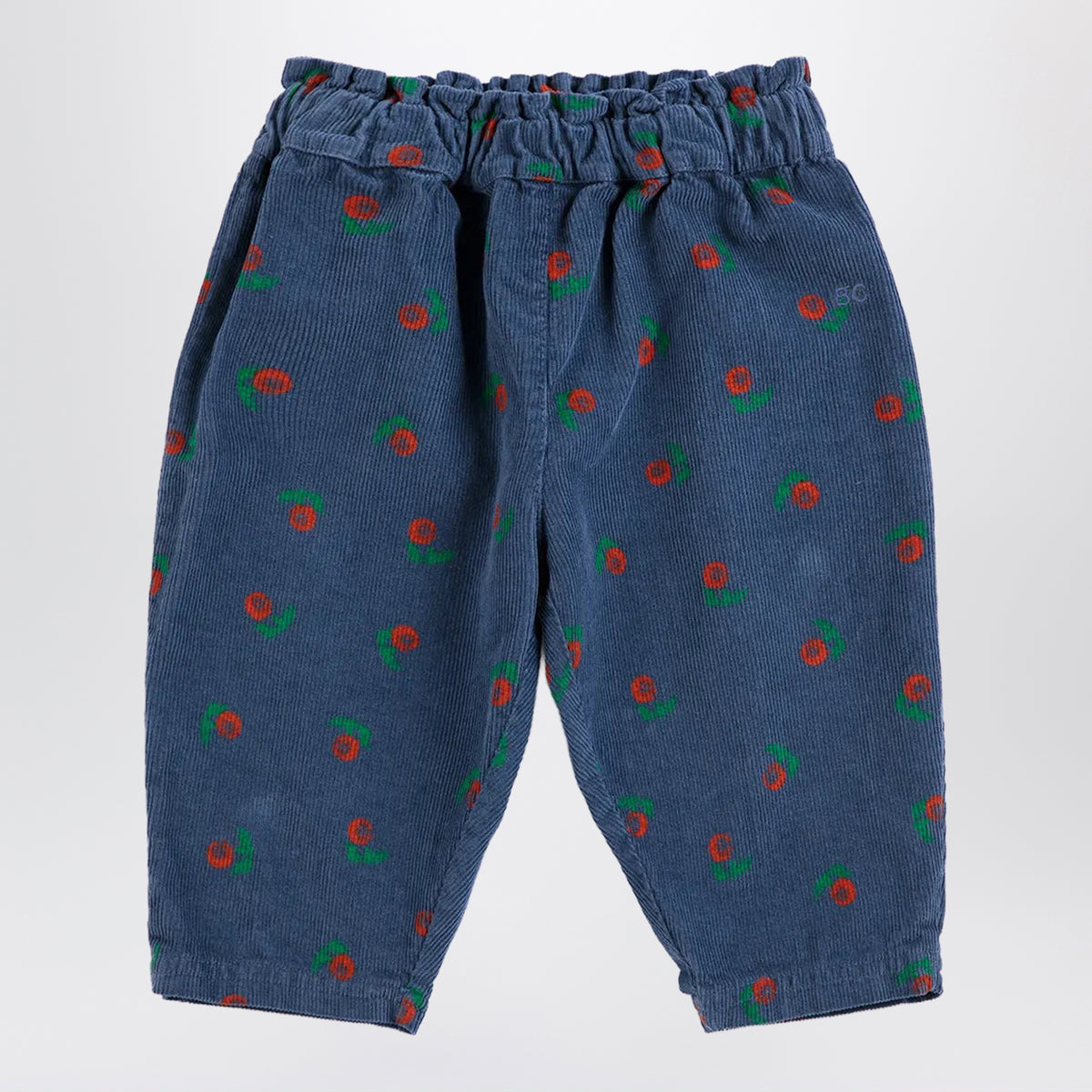 Pantaloni blu navy in velluto a coste