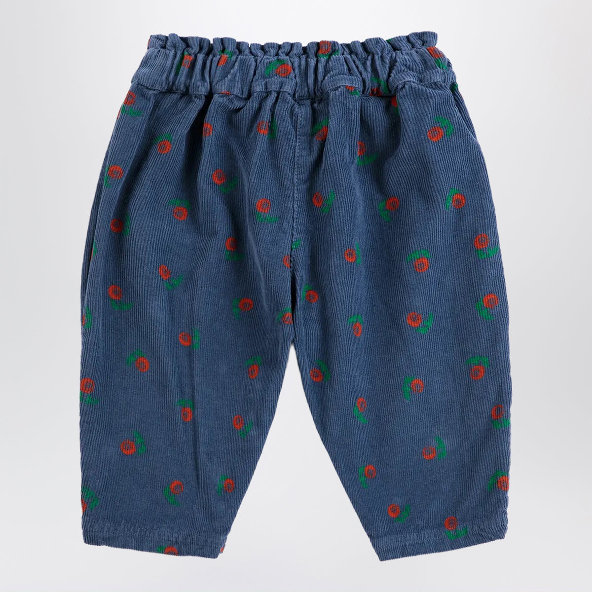 Pantaloni blu navy in velluto a coste