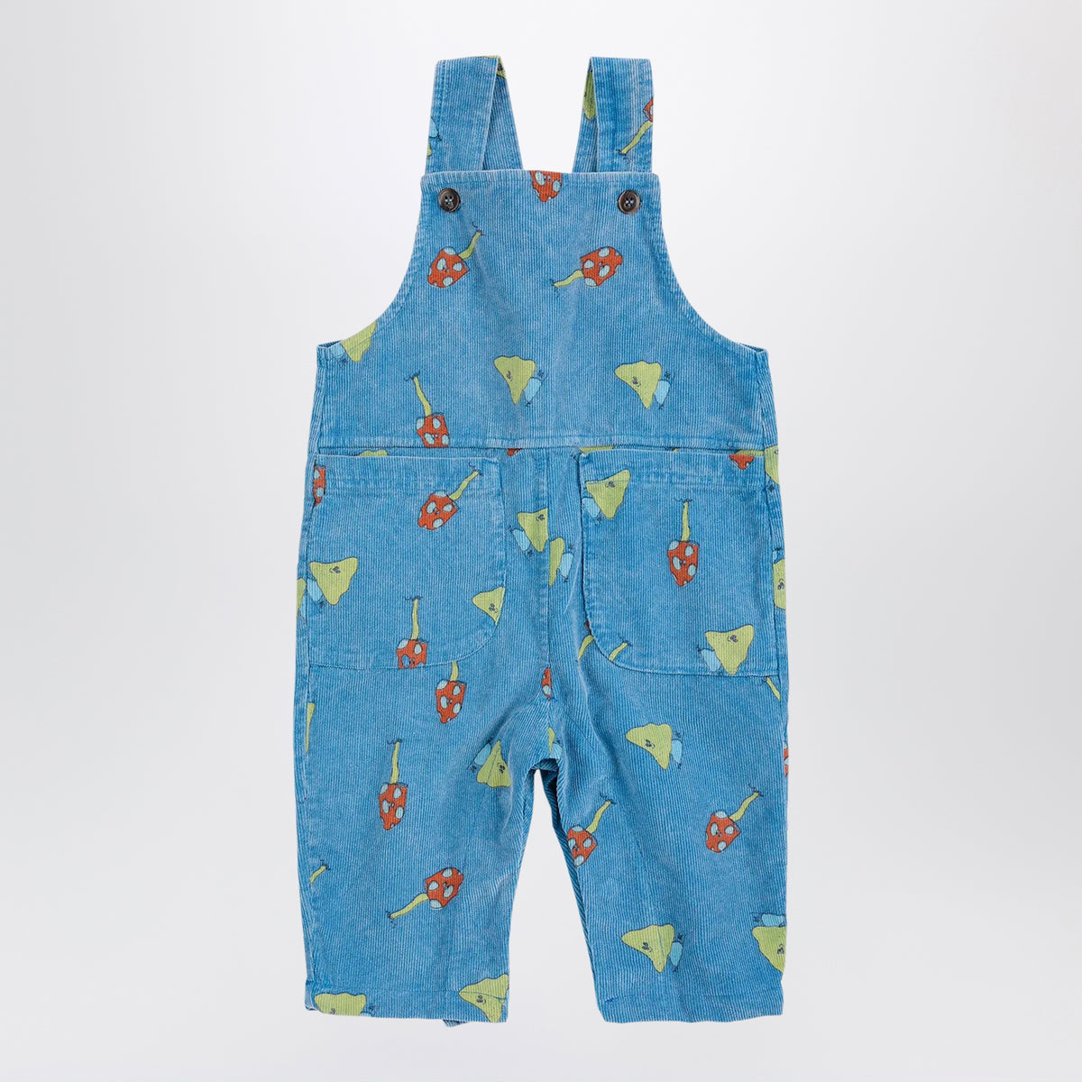 Blaue Mush Monster Duo Latzhose aus Cord