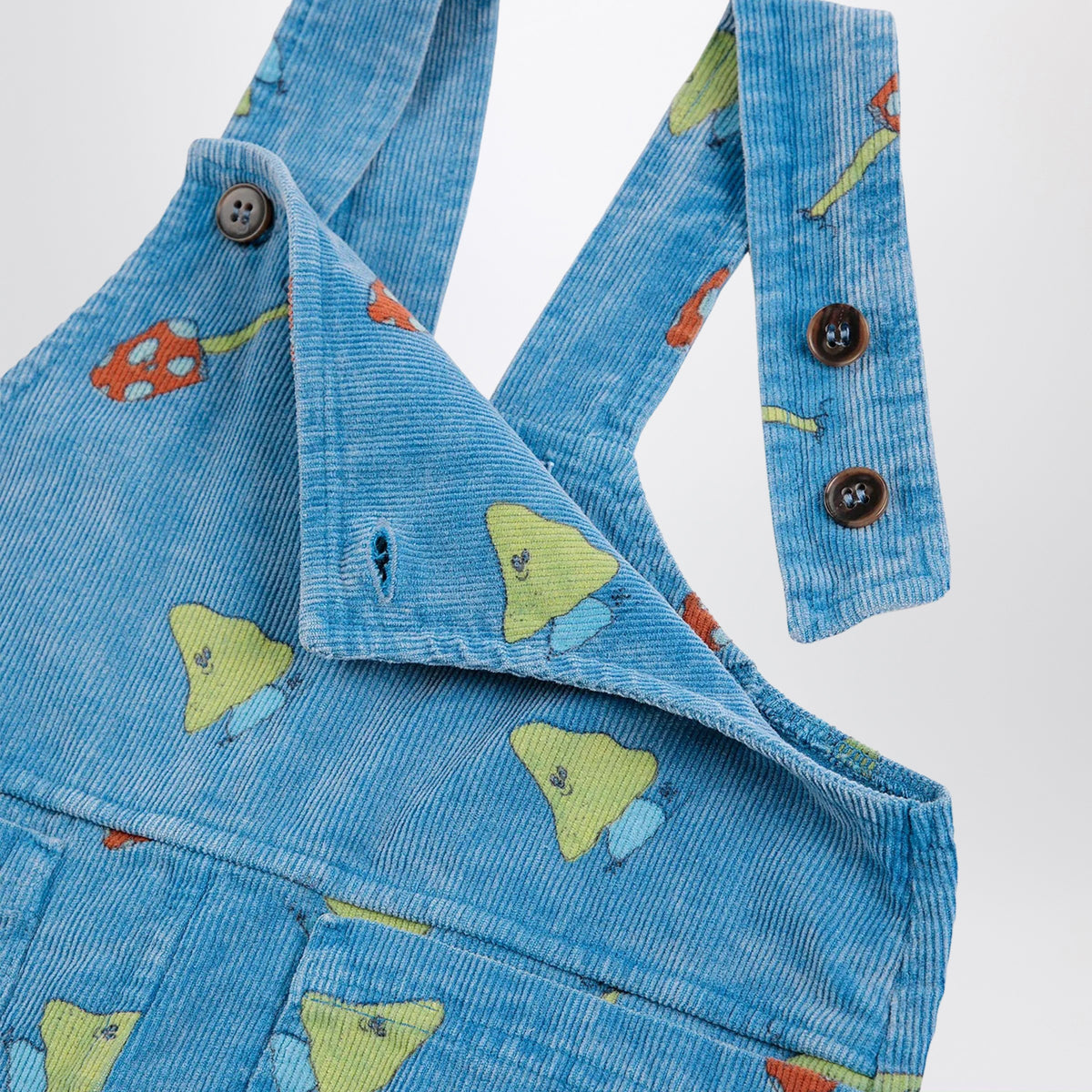 Blaue Mush Monster Duo Latzhose aus Cord