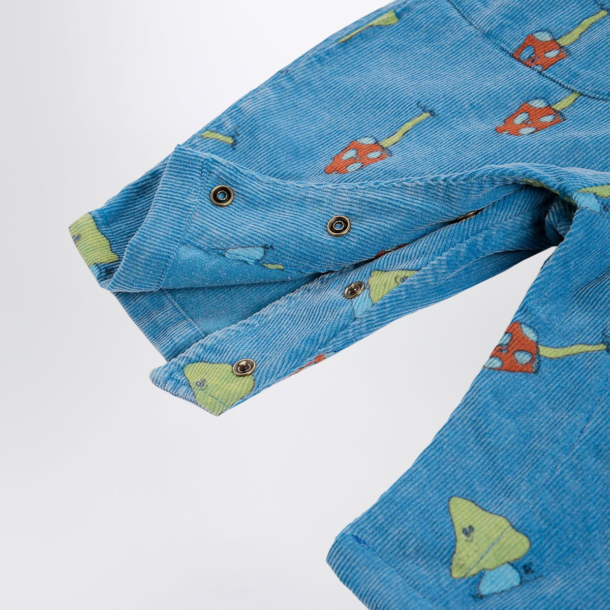Blaue Mush Monster Duo Latzhose aus Cord