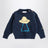 Navyblauer Pixel Abduction Pullover aus Wollmischung