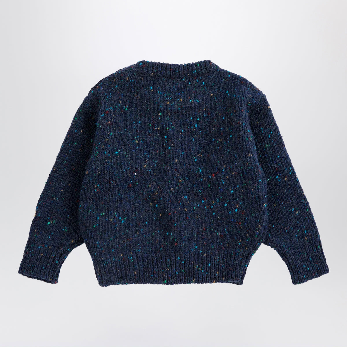 Navyblauer Pixel Abduction Pullover aus Wollmischung