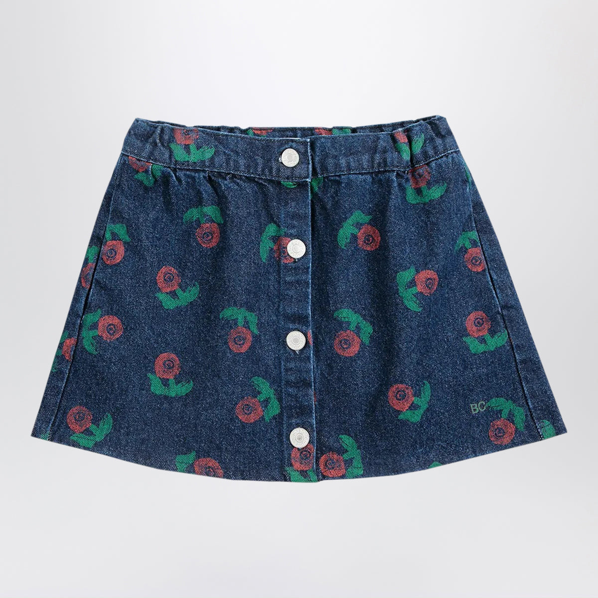 Stamp Bloom navy blue denim skirt