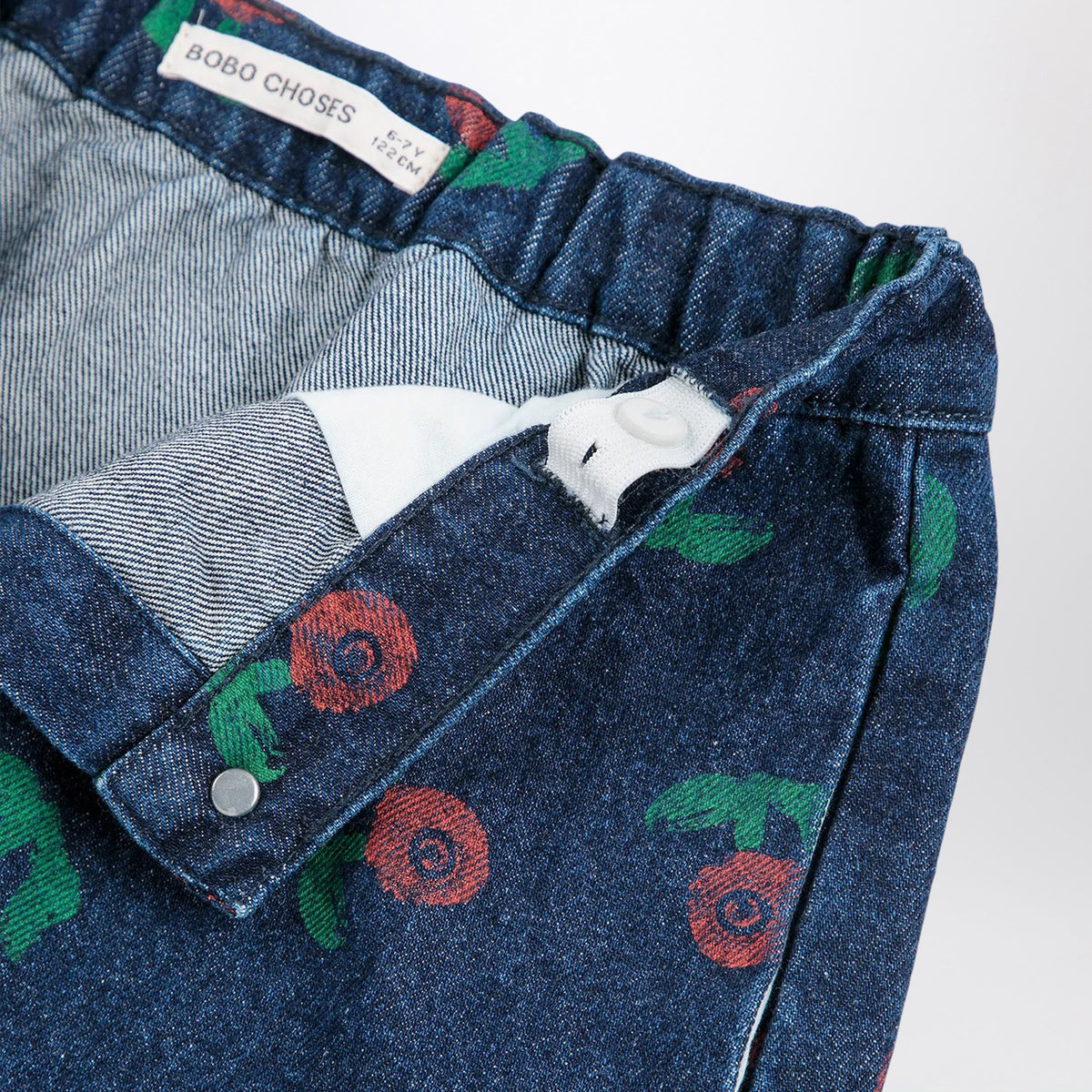 Stamp Bloom navy blue denim skirt