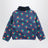 Marineblaue Wendejacke mit Blumenmuster