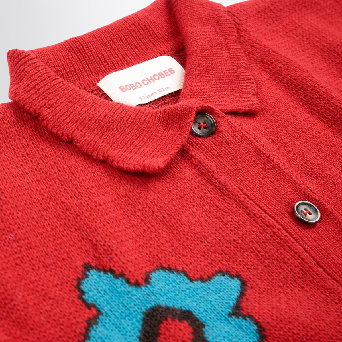 Red cardigan in wool blend