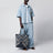 Borsa tote Puzzle Fold XL in rafia blu navy/azzurra