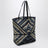 Sac cabas Puzzle Fold XL en raphia bleu marine/bleu clair