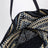 Sac cabas Puzzle Fold XL en raphia bleu marine/bleu clair