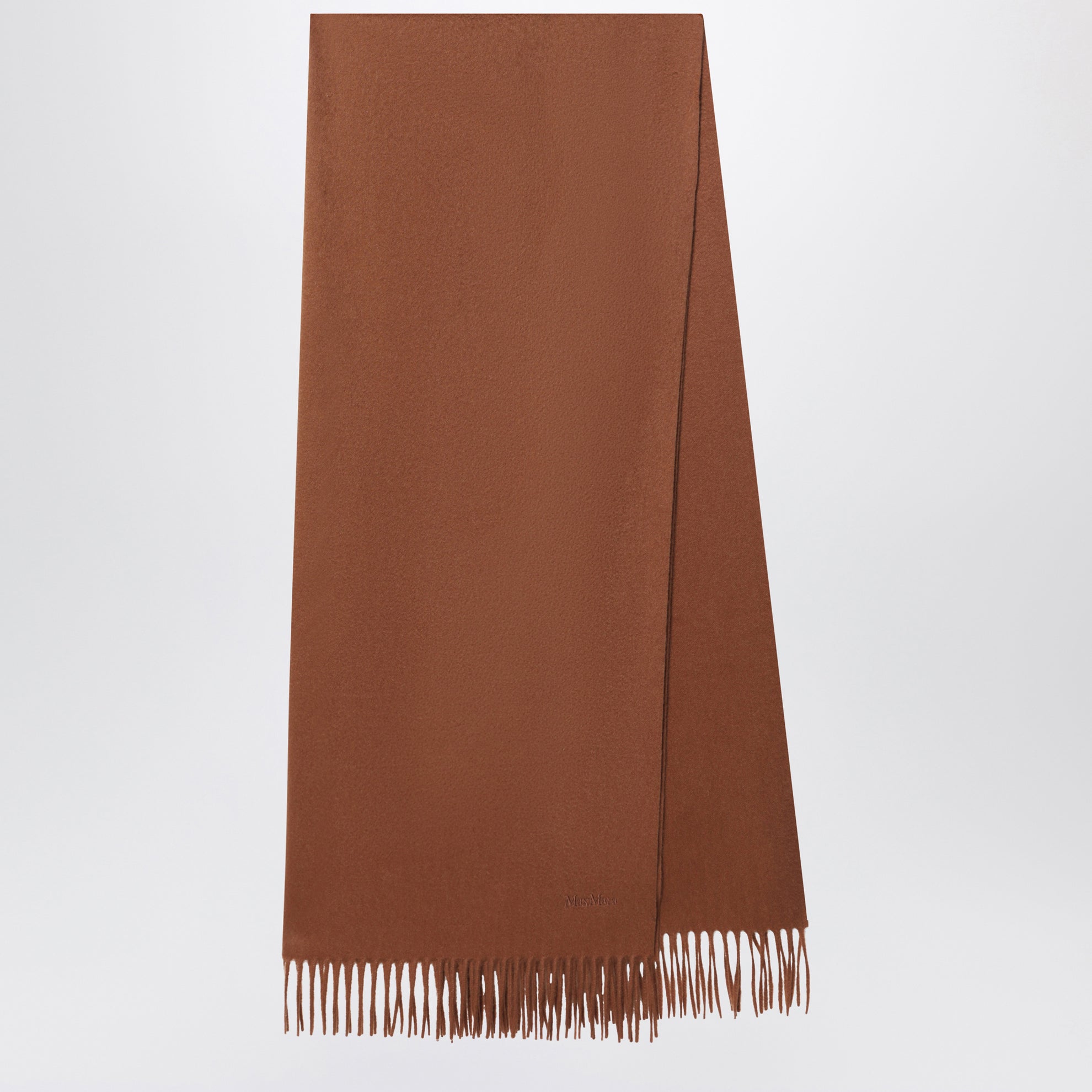 Sciarpa color cuoio in cashmere