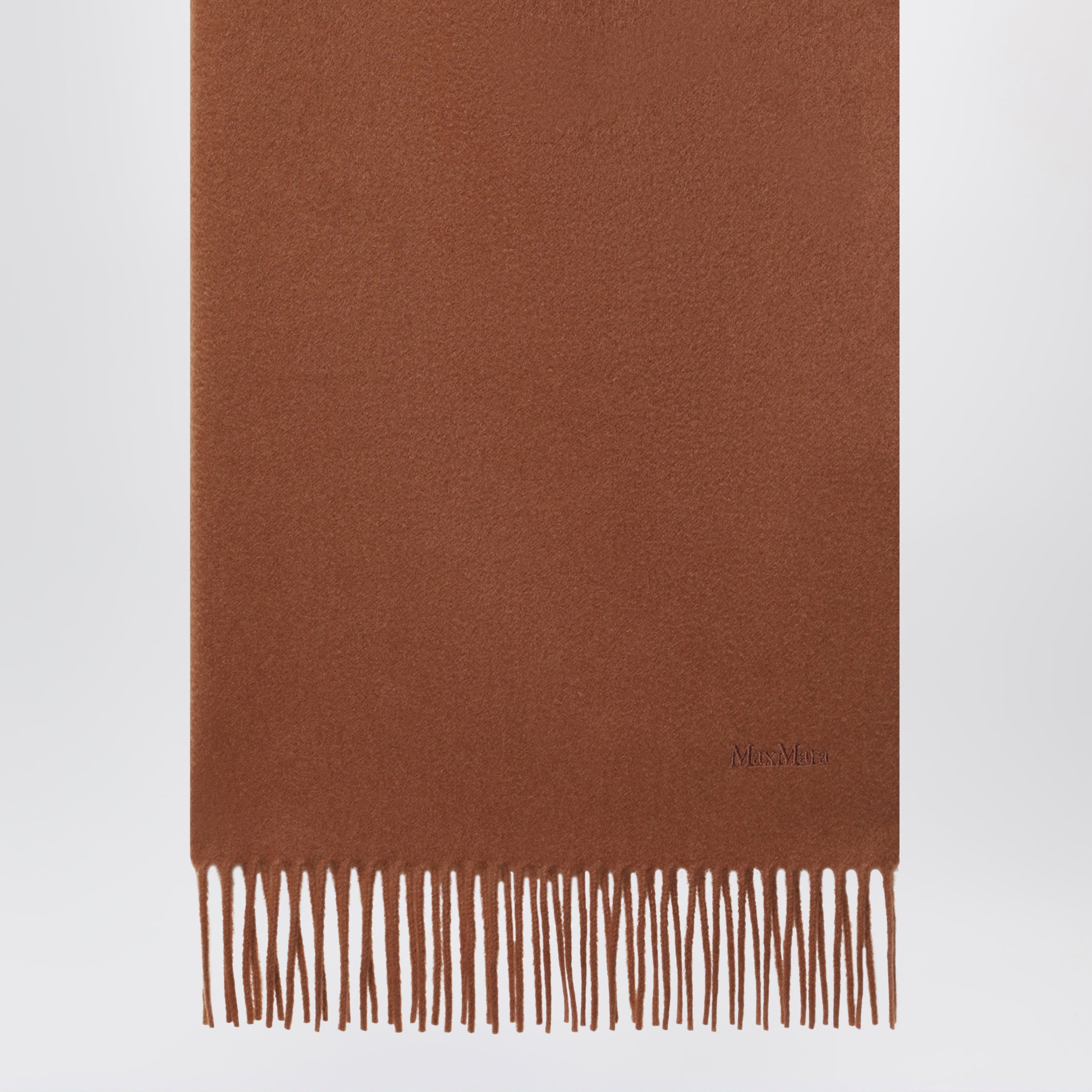 Sciarpa color cuoio in cashmere