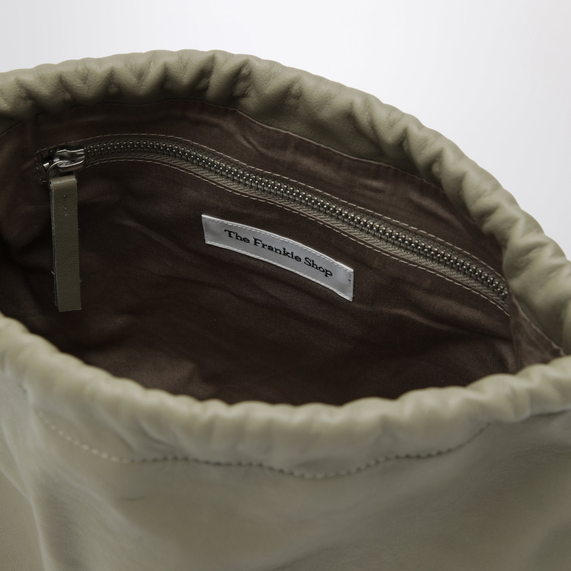 Morgan small faux leather pouch in sage