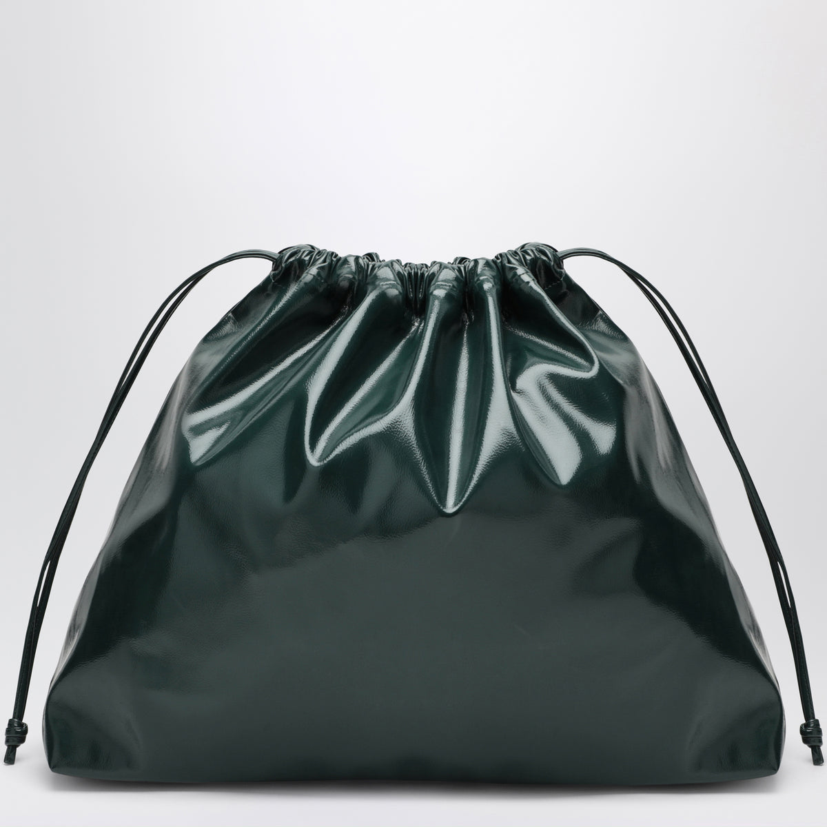 Große flaschengrüne Morgan Pouch aus Kunstleder