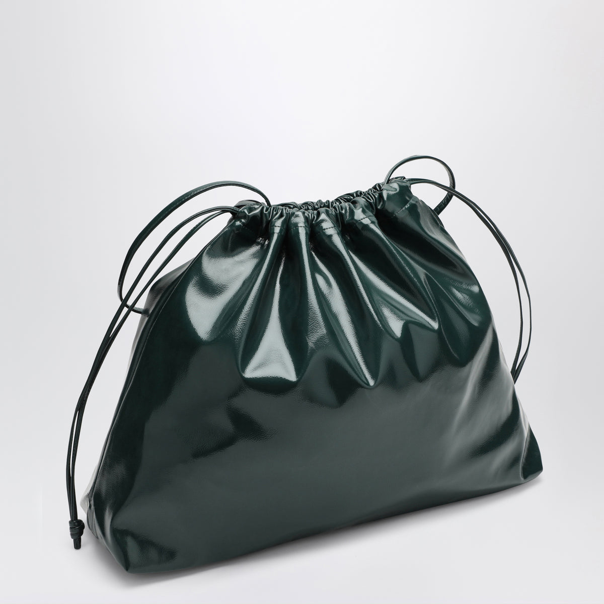 Große flaschengrüne Morgan Pouch aus Kunstleder
