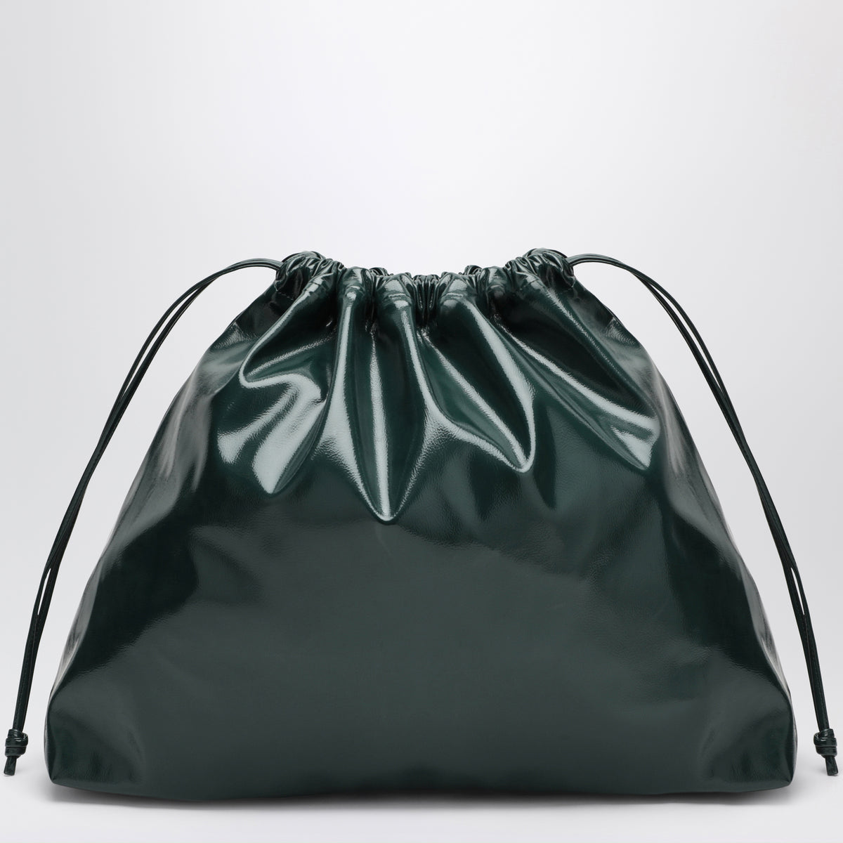 Große flaschengrüne Morgan Pouch aus Kunstleder