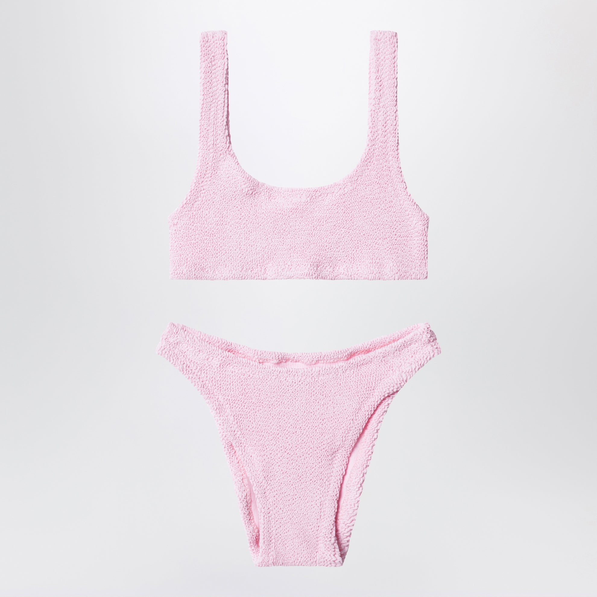 Baker bikini in pink crinkle fabric