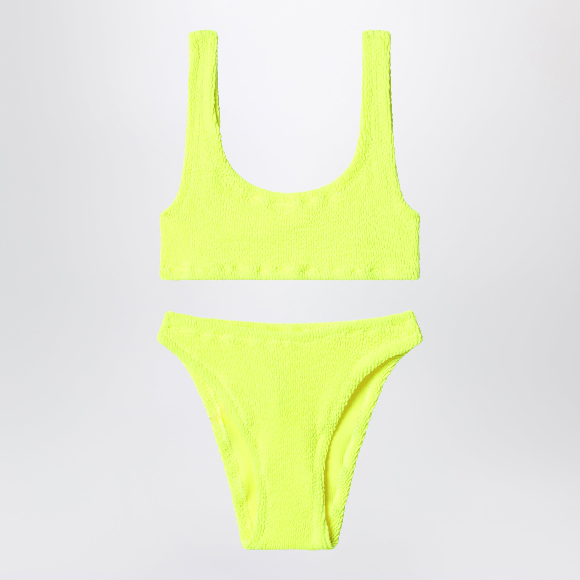Baker bikini in neon yellow crinkle fabric