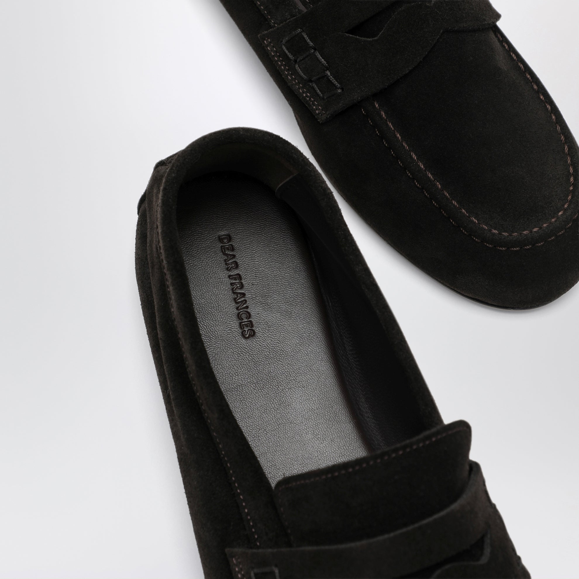 Mocassins en daim couleur espresso