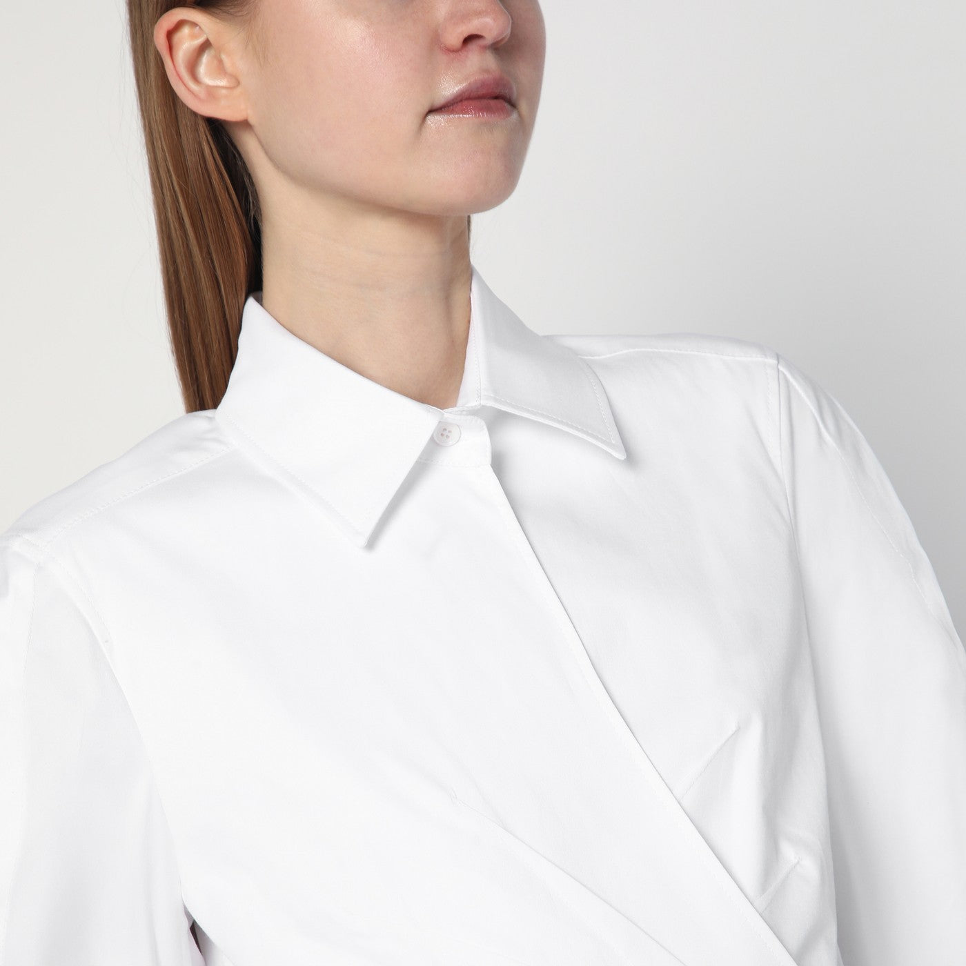 Abito chemisier bianco in twill di cotone