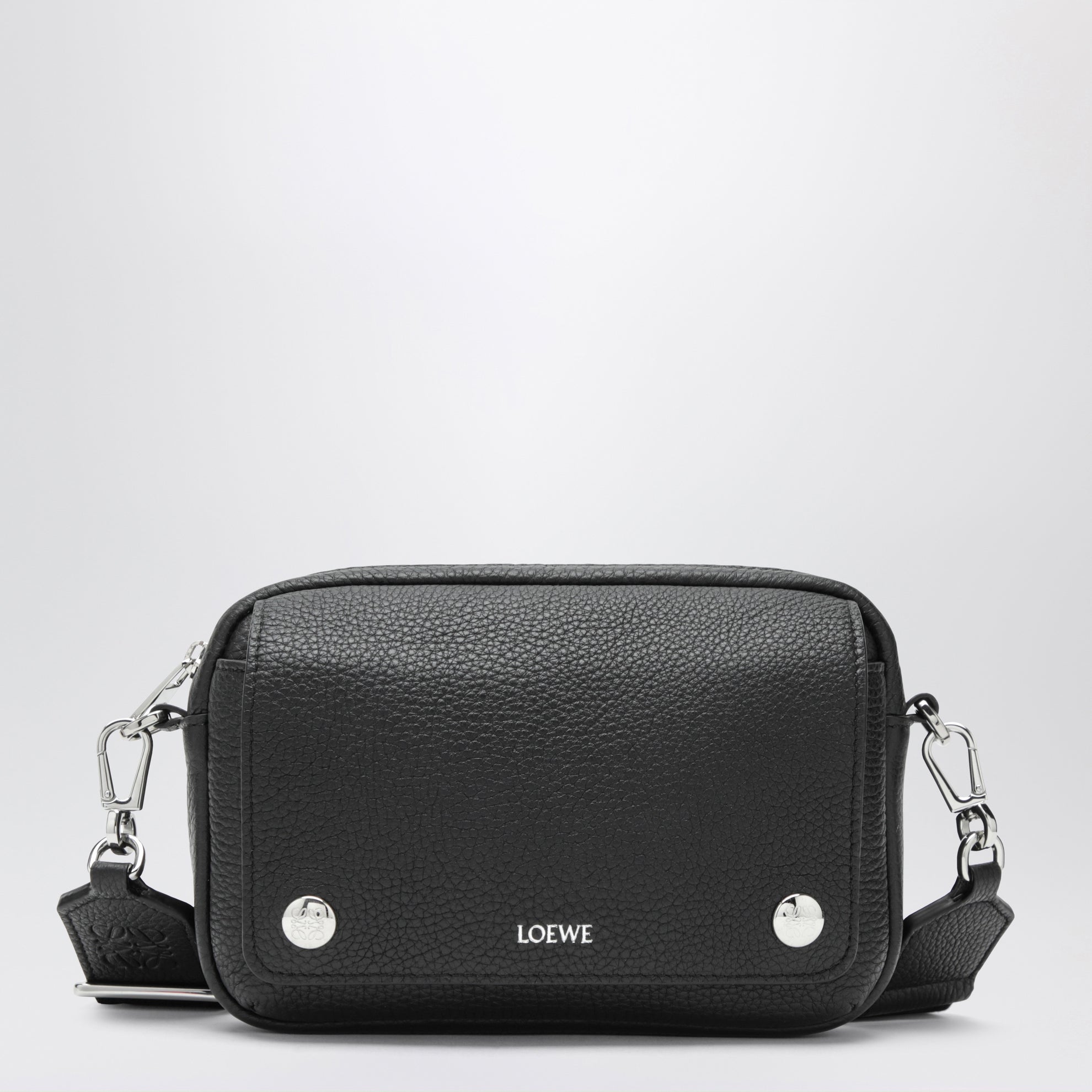Sac à bandoulière noir en cuir grainé