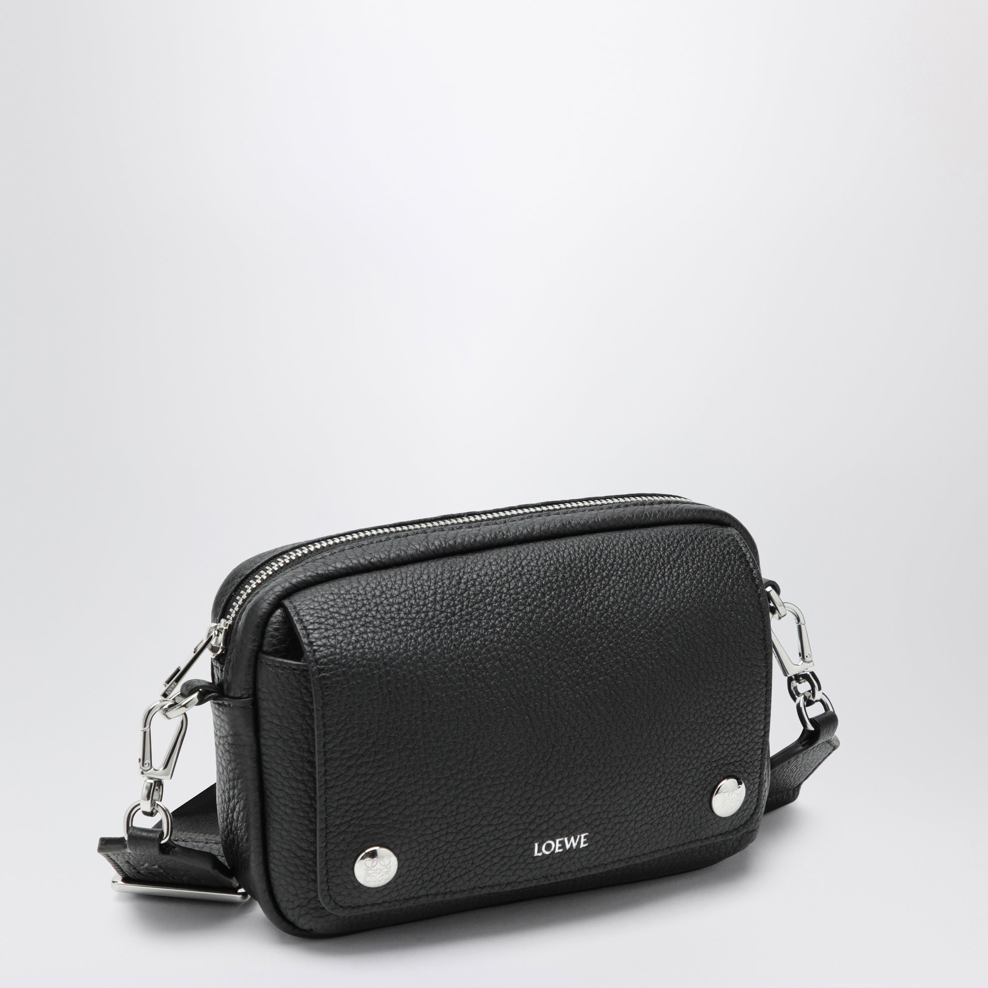 Sac à bandoulière noir en cuir grainé