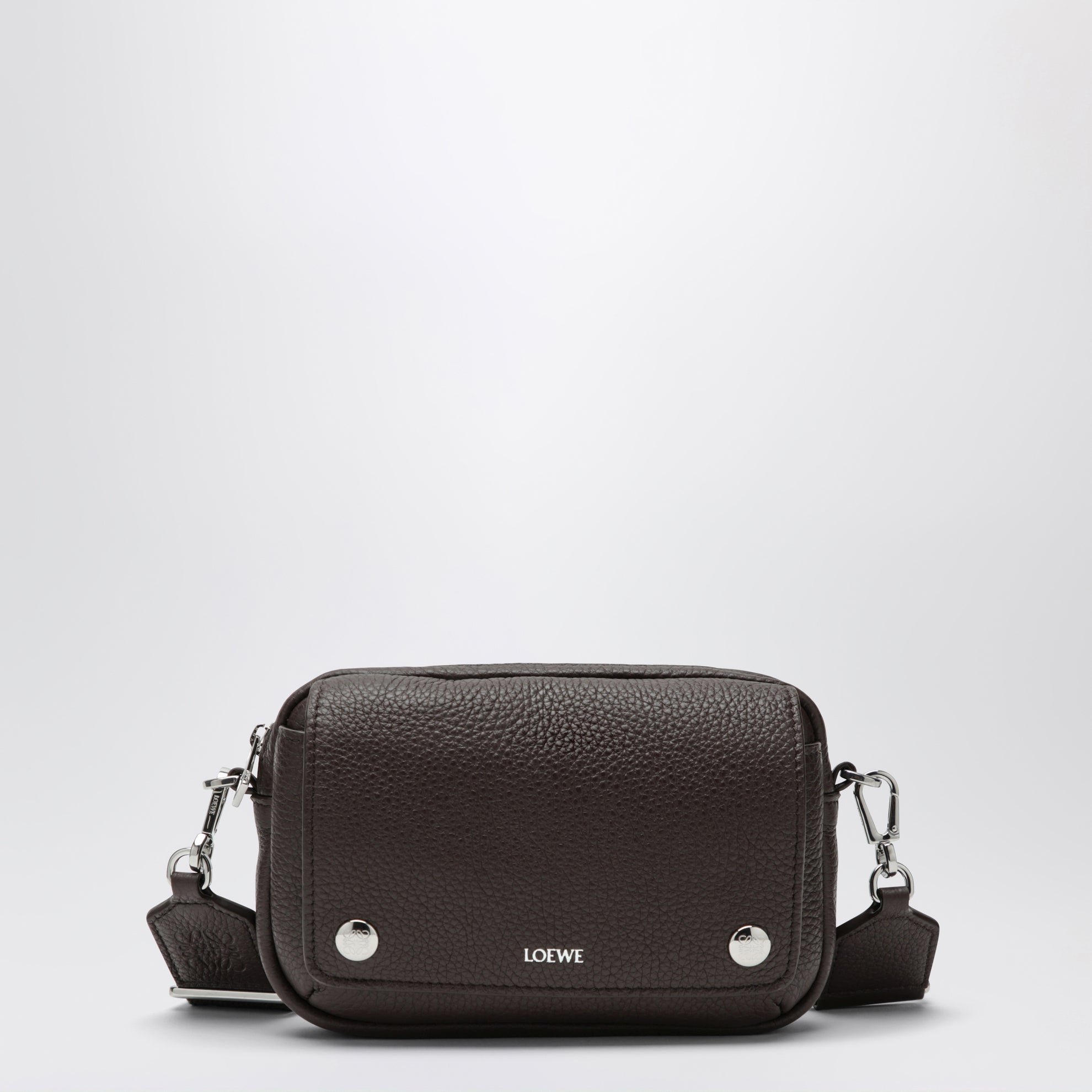 Small Pebble Crossbody Bag in Chocolate Grained Leather