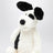 Peluche a forma di cagnolino bianco/nero