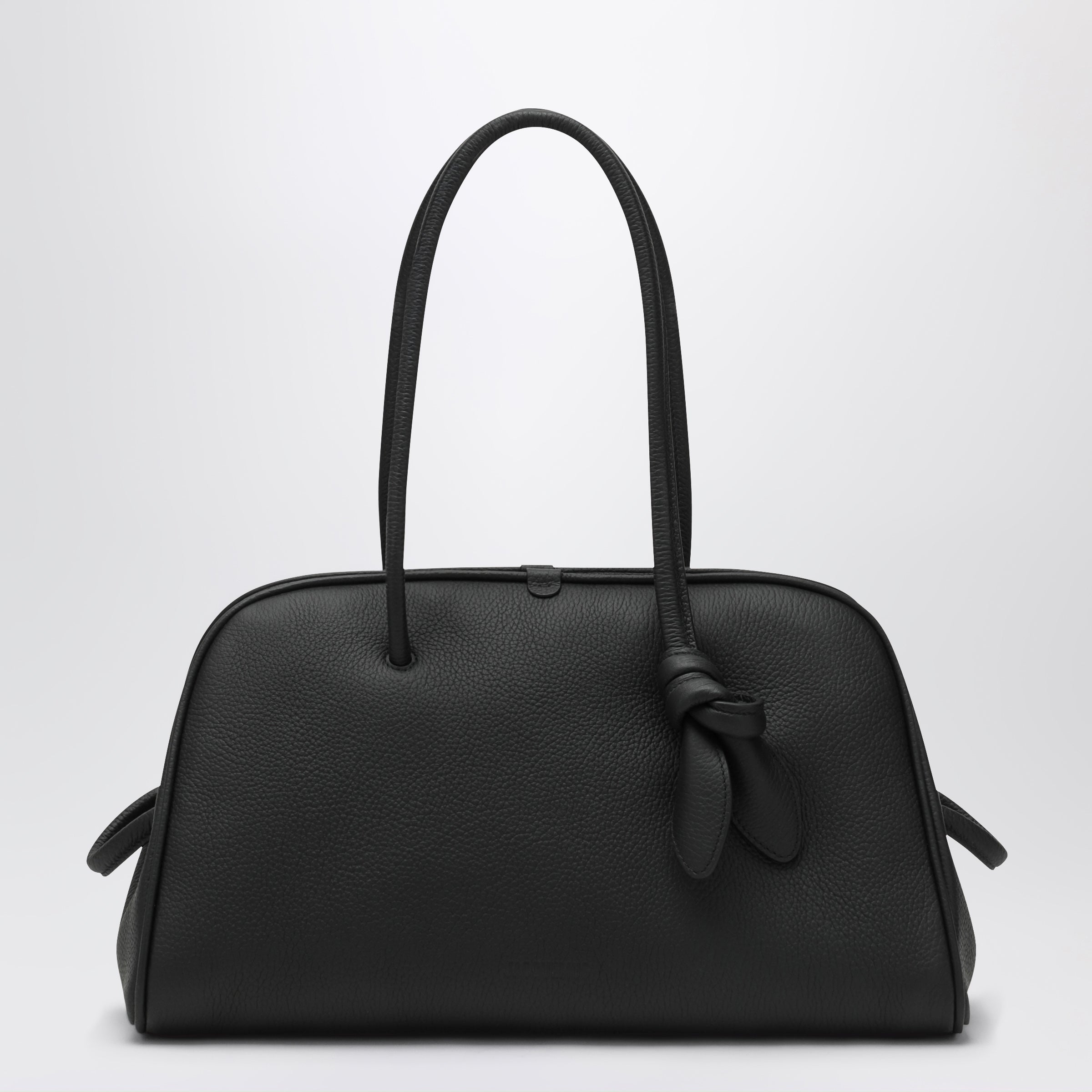 JACQUEMUS Medium Turismo bag in black leather | TheDoubleF