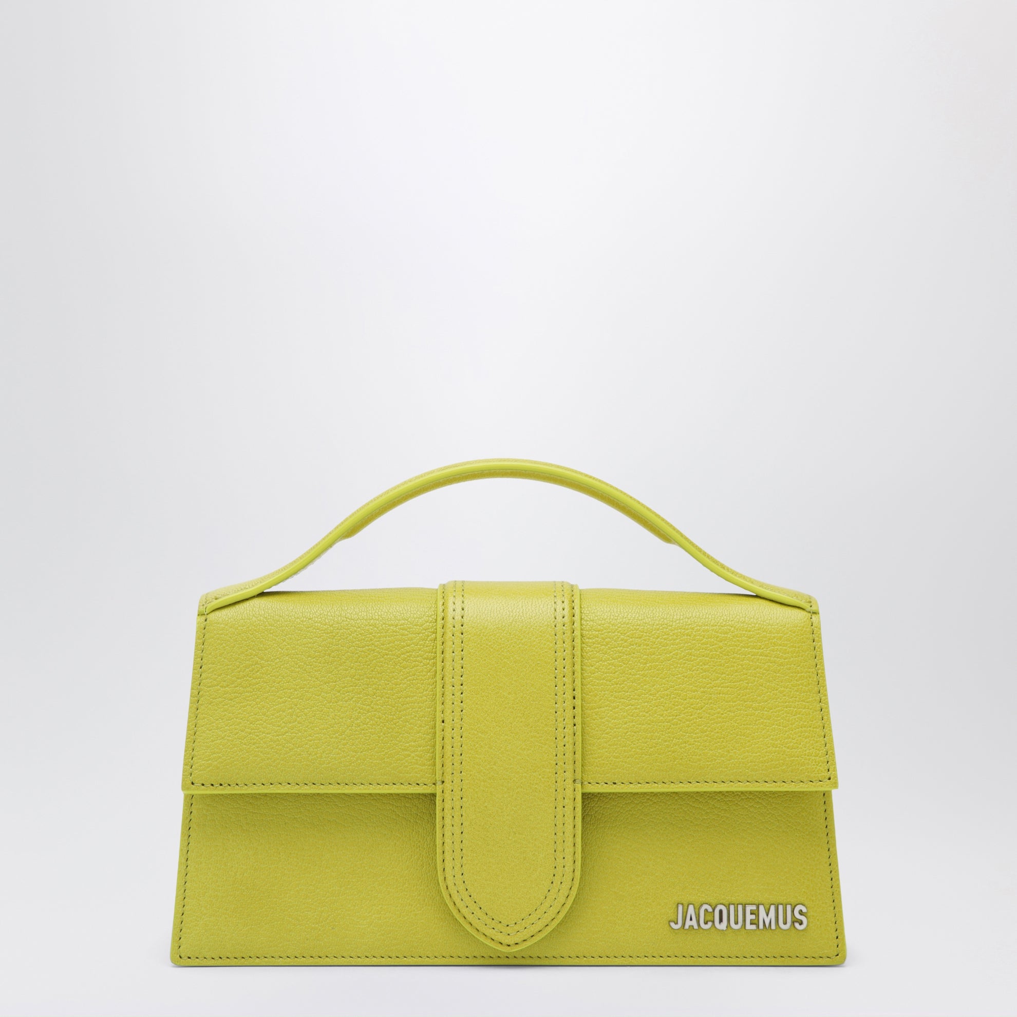 Le Grand top-handle bag in acid green leather