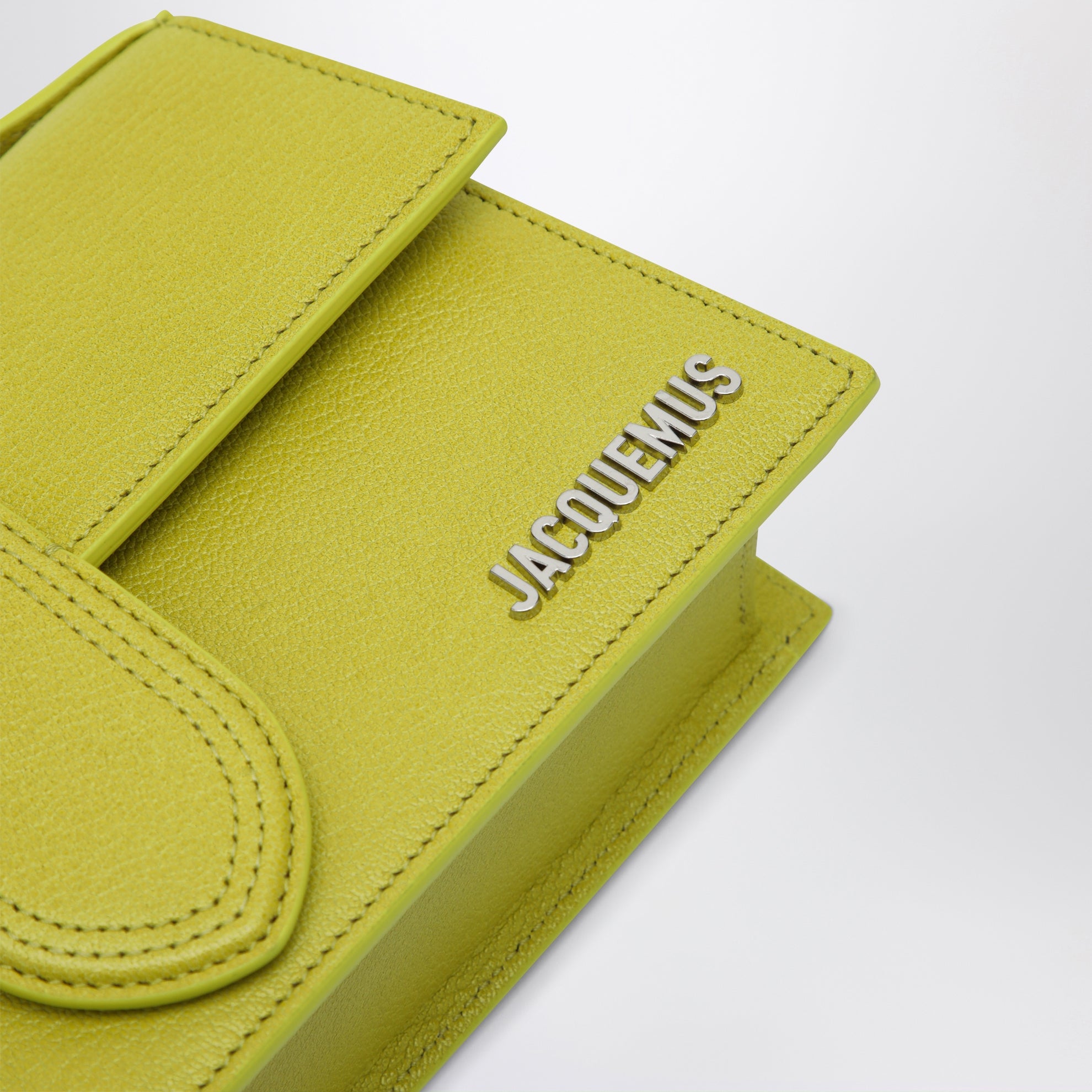 Le Grand top-handle bag in acid green leather