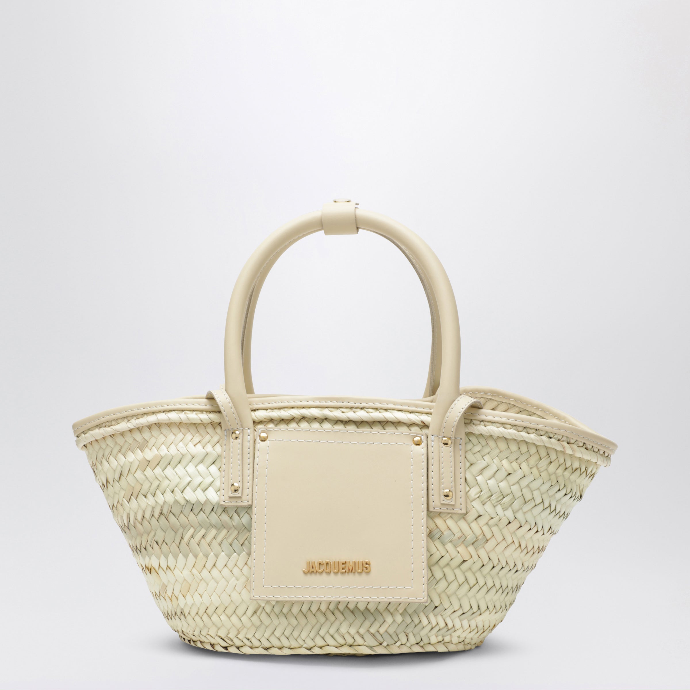 【新品未使用】JACQUEMUS 編み込みハンドバッグ ベージュ カゴバッグ BAW00044AC01C02_S_JACQM-120.a.