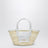 Borsa cesto piccola Soli naturale/argento in rafia