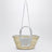 Borsa cesto piccola Soli naturale/argento in rafia