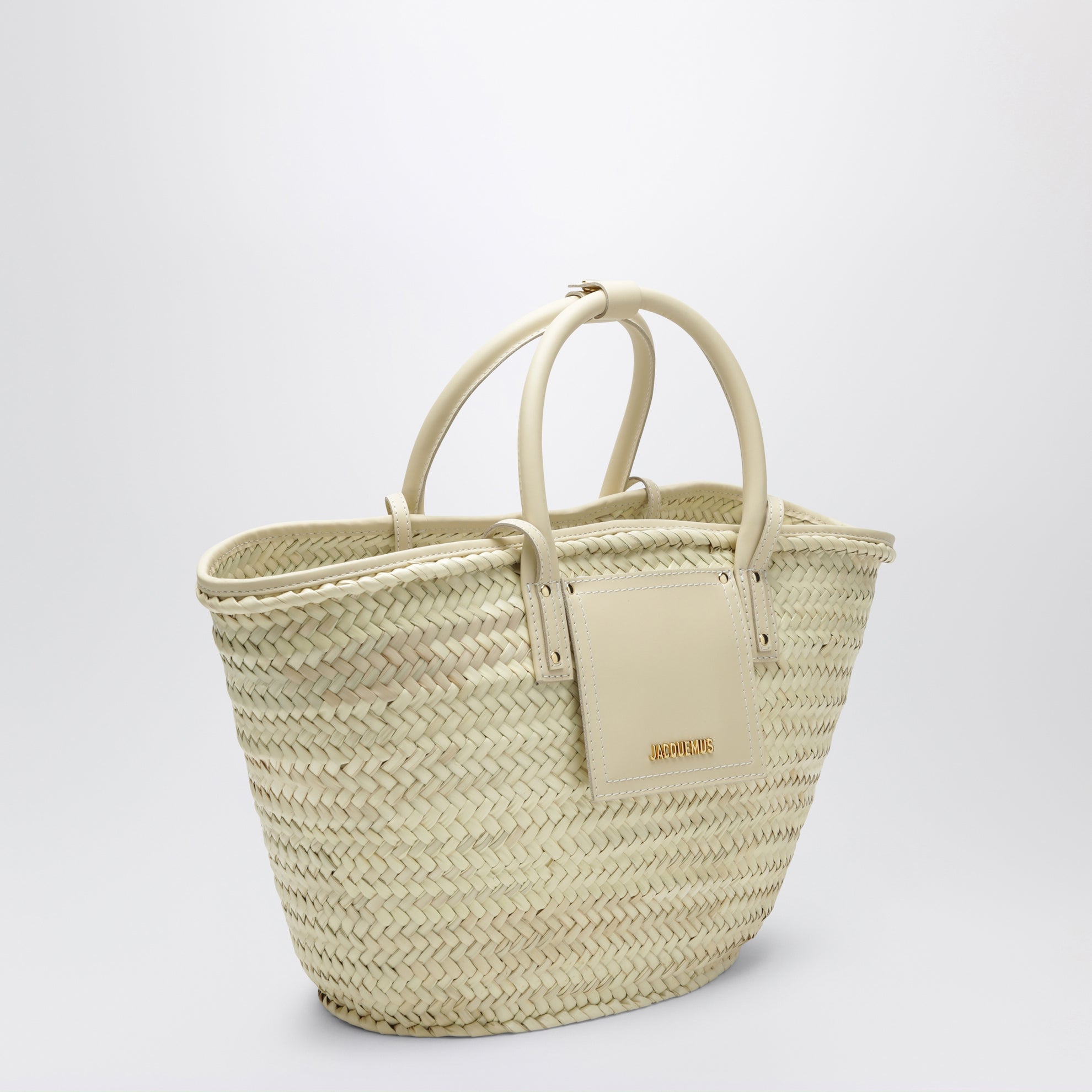 Borsa a mano Le Panier Soli in rafia avorio