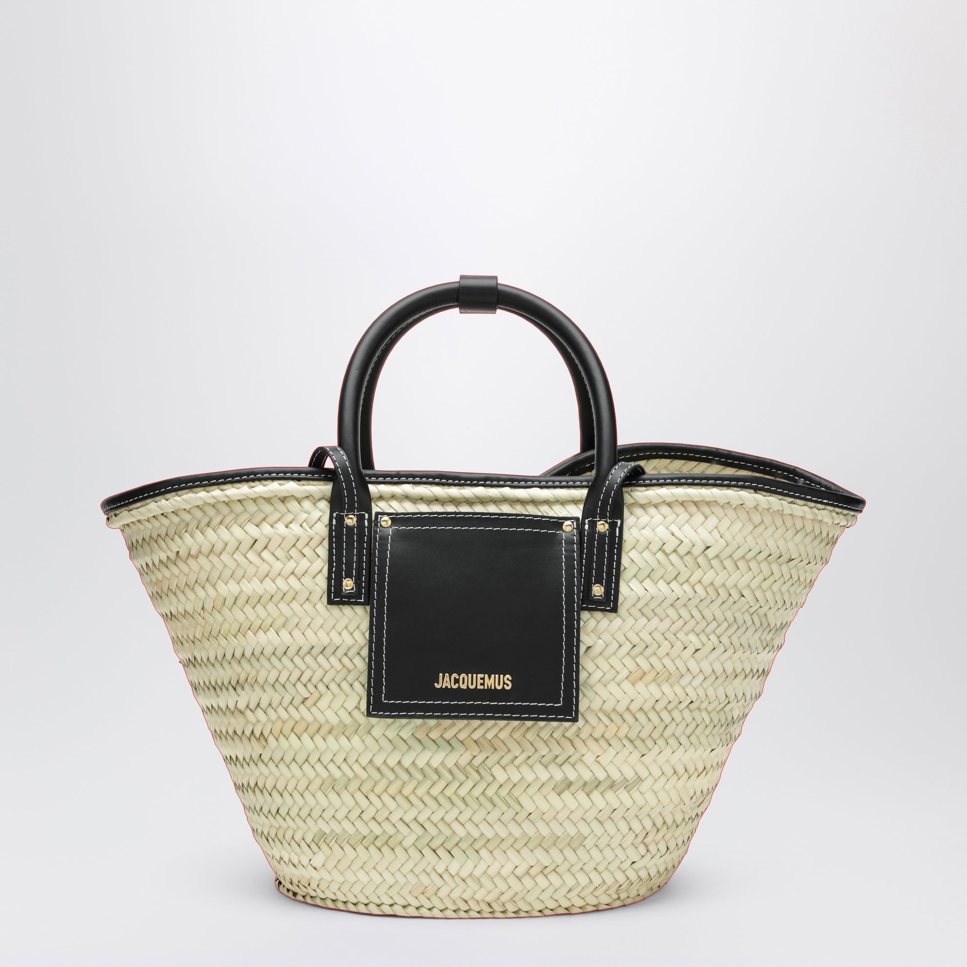 Borsa a mano Le Panier Soli in rafia nera