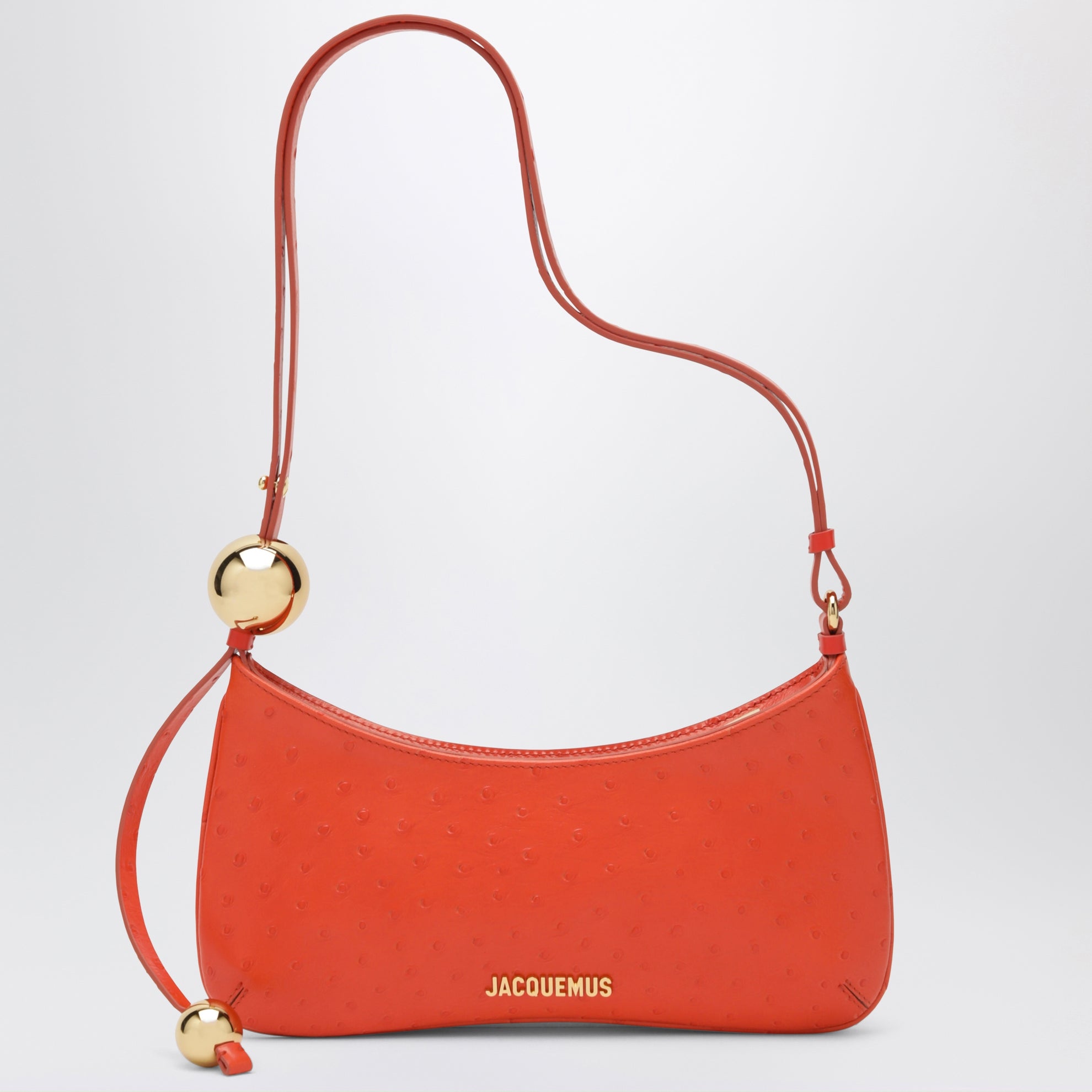 Sac Le Bisou Perle Orange en Cuir embossé effet Autruche