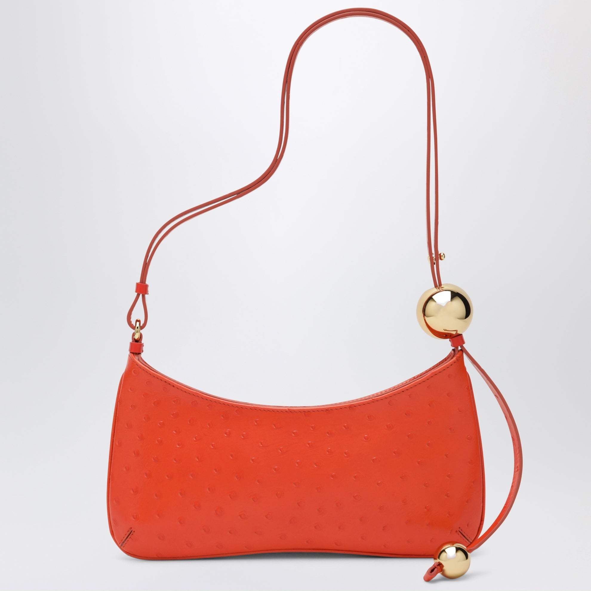 Sac Le Bisou Perle Orange en Cuir embossé effet Autruche
