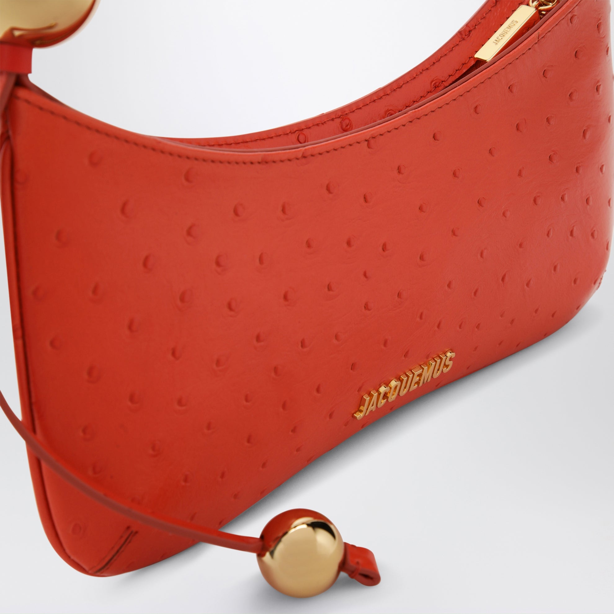 Sac Le Bisou Perle Orange en Cuir embossé effet Autruche