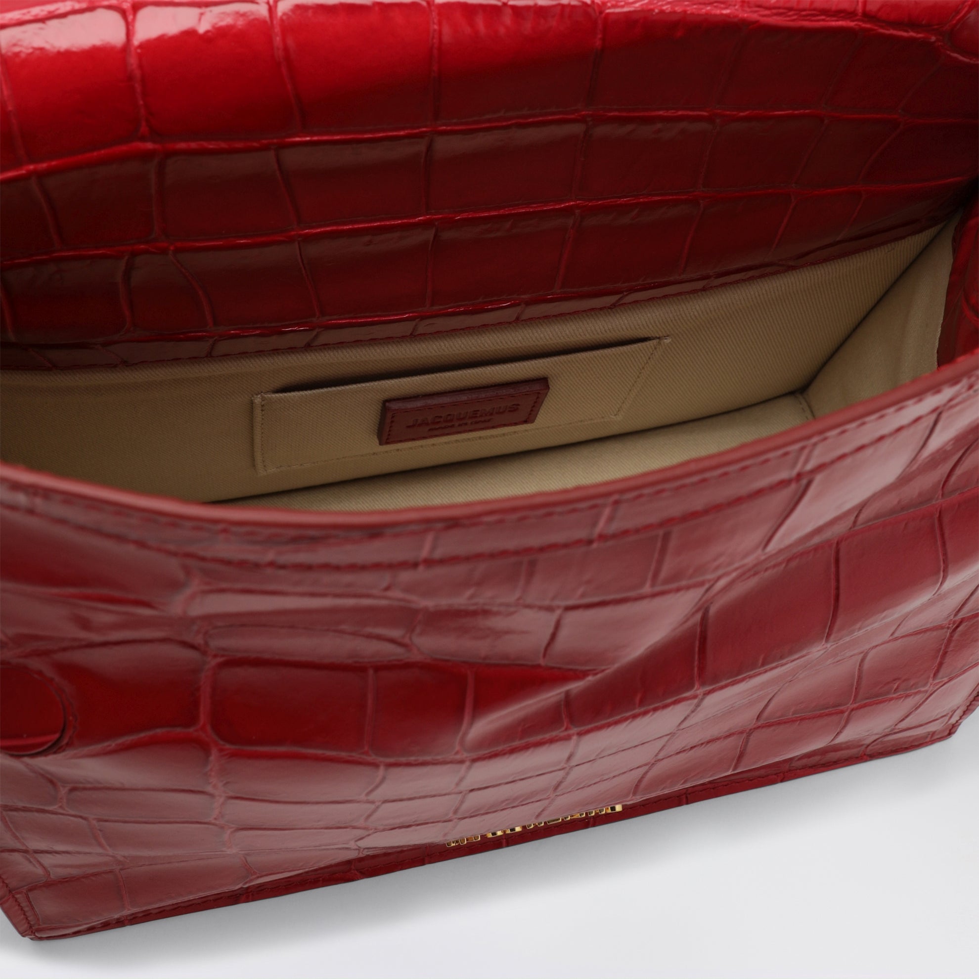 Clutch La Pochette Rond Carré rossa in pelle