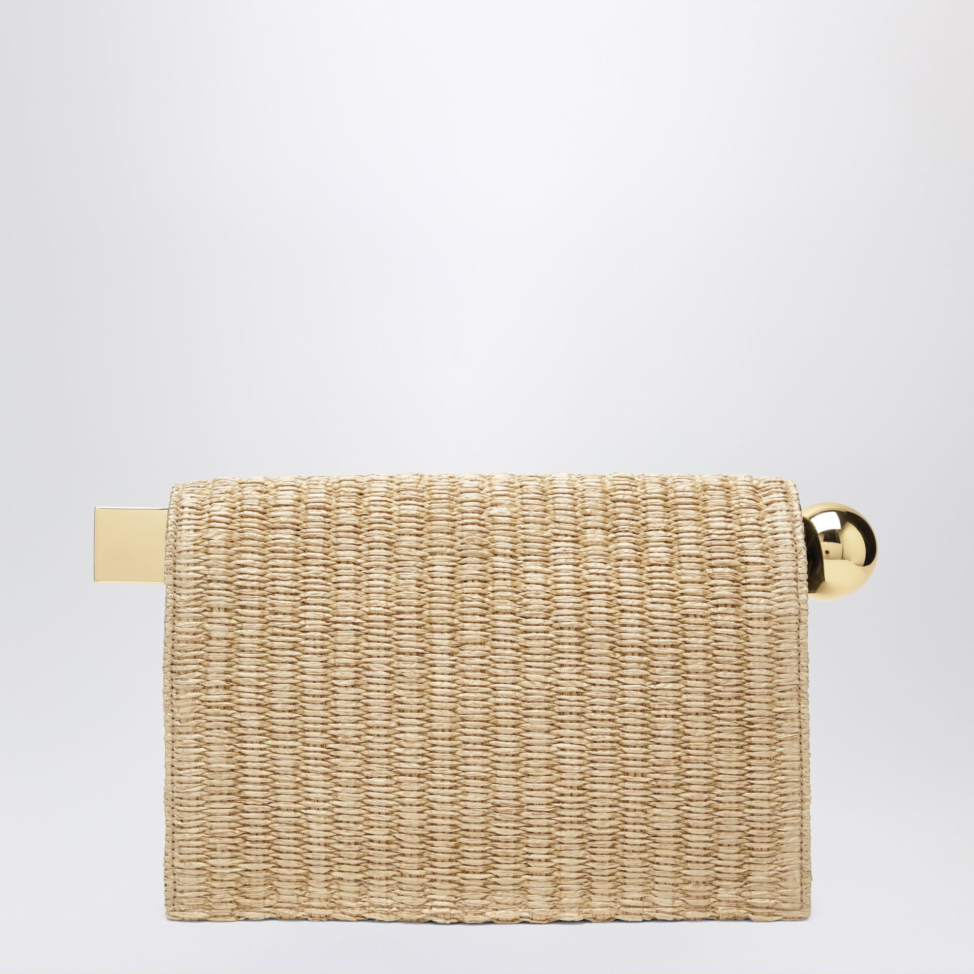 Pochette Rond Carré effetto rafia intrecciata