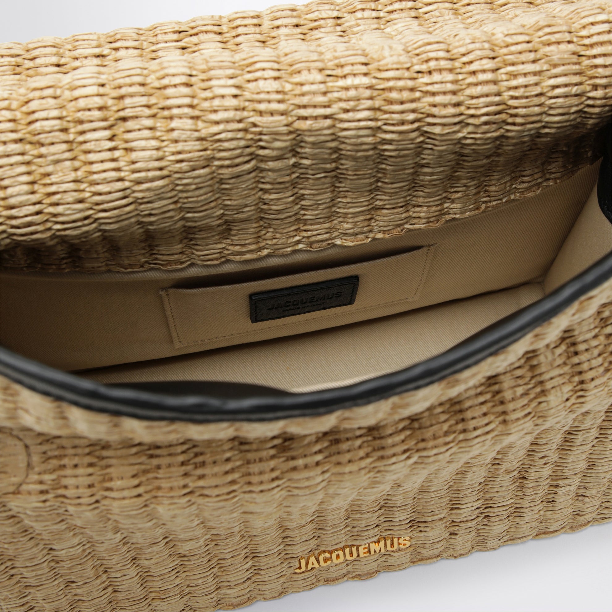 Pochette Rond Carré effetto rafia intrecciata