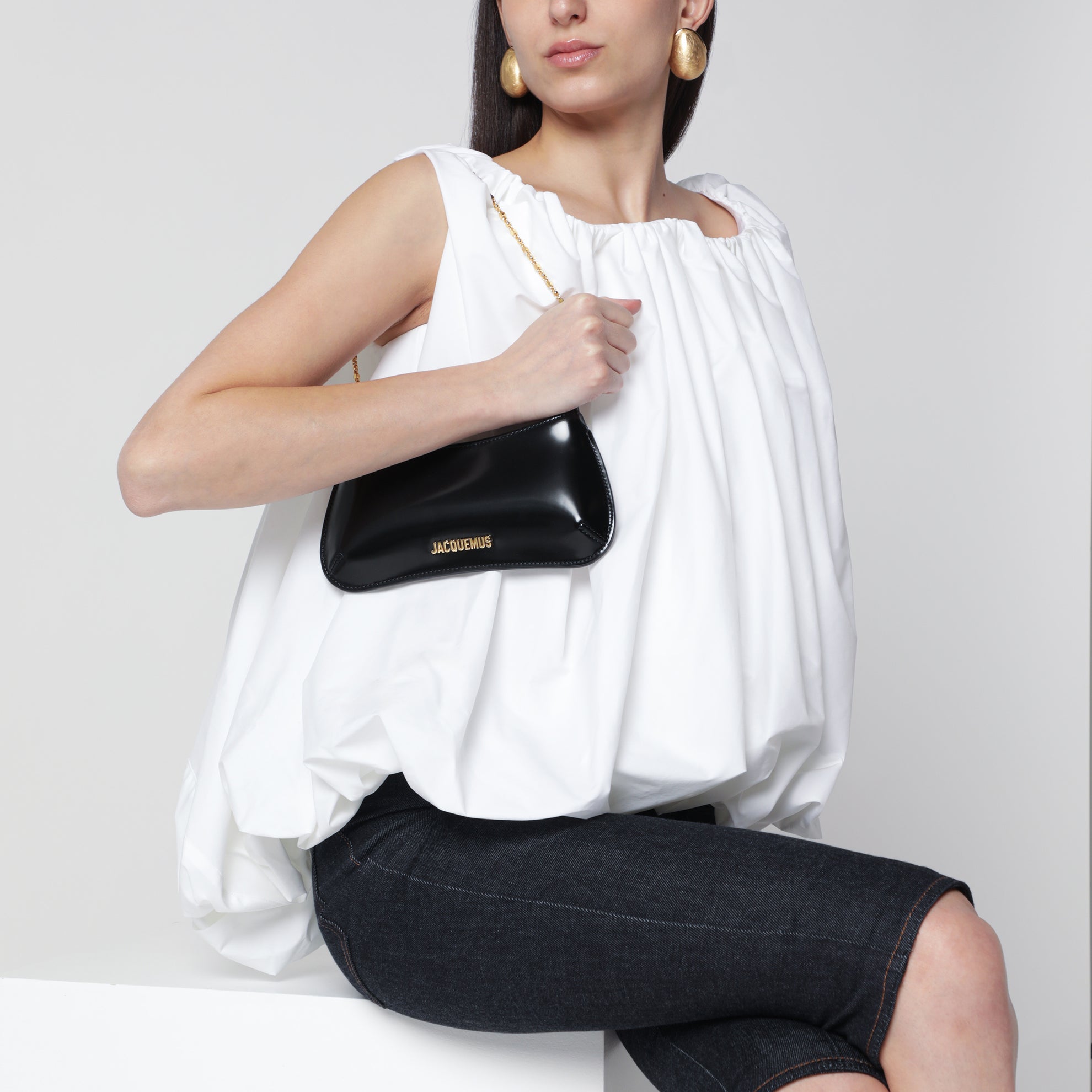 Borsa Le Bisou Chaine nera in vernice