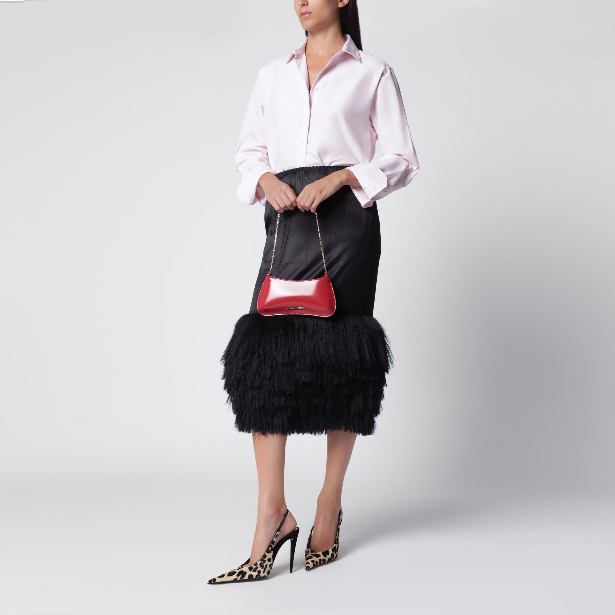 Borsa Le Bisou Chaine rossa in vernice