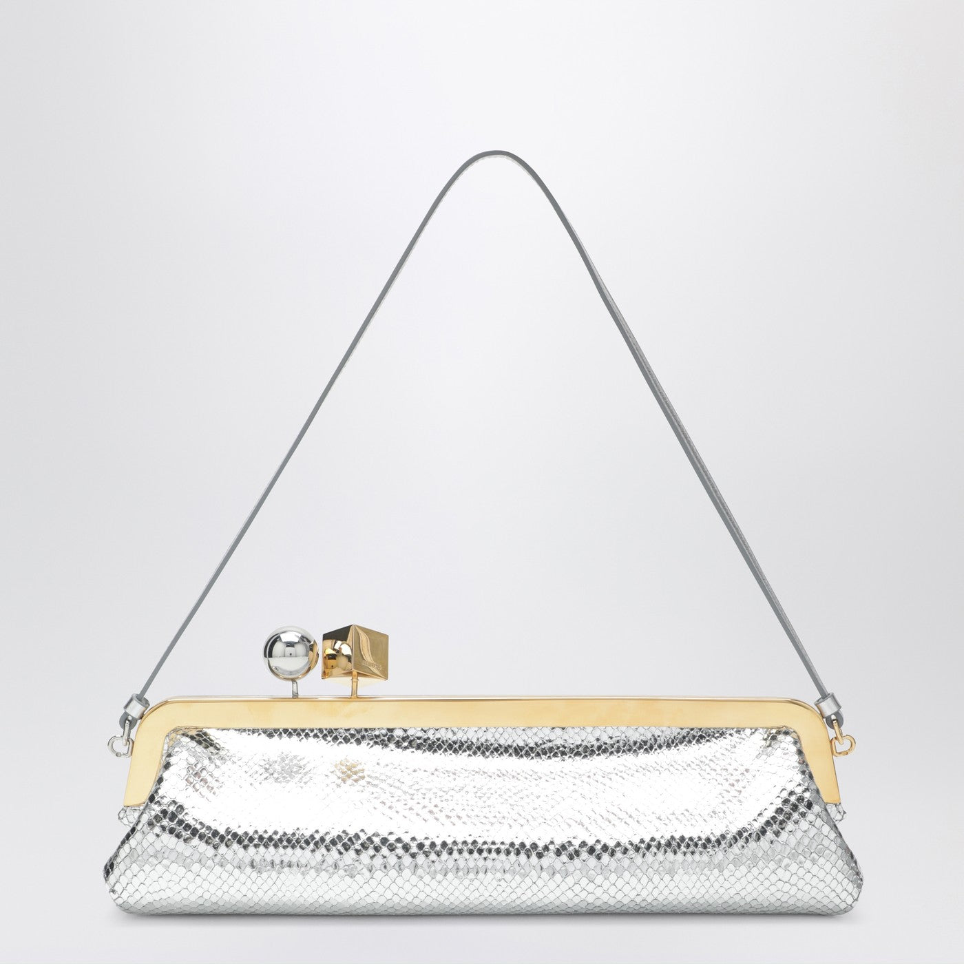 Pochette Salon en cuir effet serpent miroir