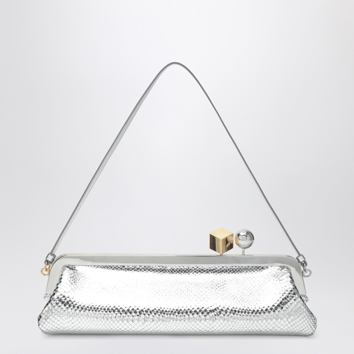 Pochette Salon en cuir effet serpent miroir