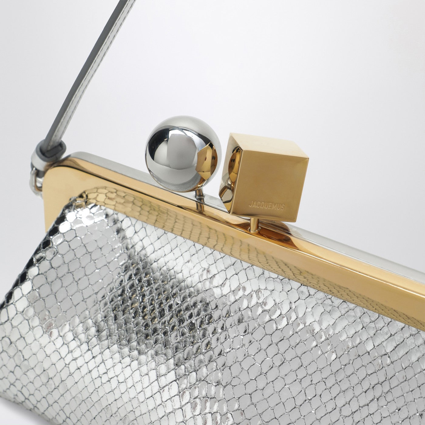 Pochette Salon en cuir effet serpent miroir